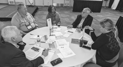 At the NNA Foundation s 137th Annual Convention & Trade Show in San Francisco, Anderson -- second from left -- participates in the flash session, Hosting Community Forums on the Value of Journalism, led by Al Cross, second from right, director emeritus of the University of Kentucky’s Institute for Rural Journalism.