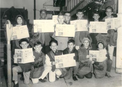 John Galer began working at The Hillsboro Journal as a child. Carriers are pictured. John is in the back row, the third from left.