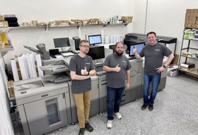 From left to right: Claus Thiim, Digital Press/Prepress Operator; William Butala, Digital Print Operator; Lee Weighill, President