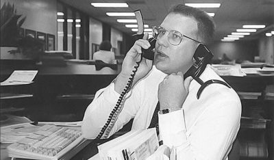 Jay Prauner fields calls during his early years working at the Daily News. (Daily News archives) Jay Prauner fields calls during his early years working at the Daily News. (Daily News archives)