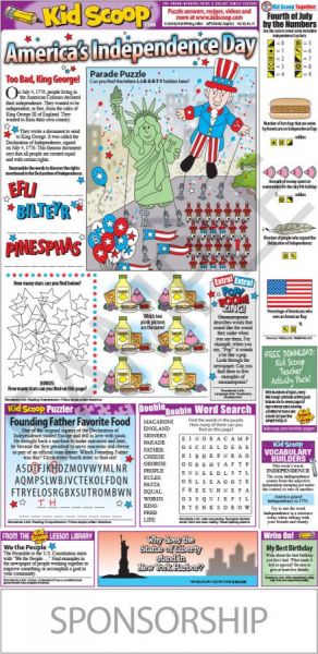 This special Fourth of July page features mind-tickling puzzles and games to connect young learners to this historic date. Look for the answers! This special Fourth of July page features mind-tickling puzzles and games to connect young learners to this historic date. Look for the answers!